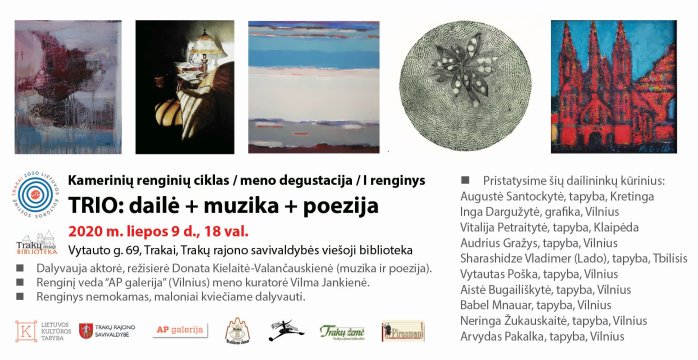 Sugrįžta renginių ciklas/ meno degustacijos „TRIO: dailė+muzika+poezija“