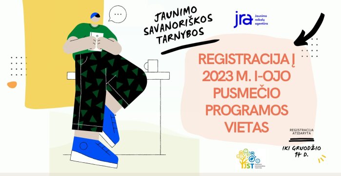 Paskelbta registracija į Jaunimo savanoriškos tarnybos vietas