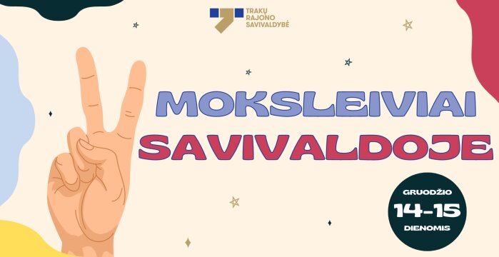 Jau netrukus vyks renginys „Moksleiviai savivaldoje“, kviečiame registruotis!