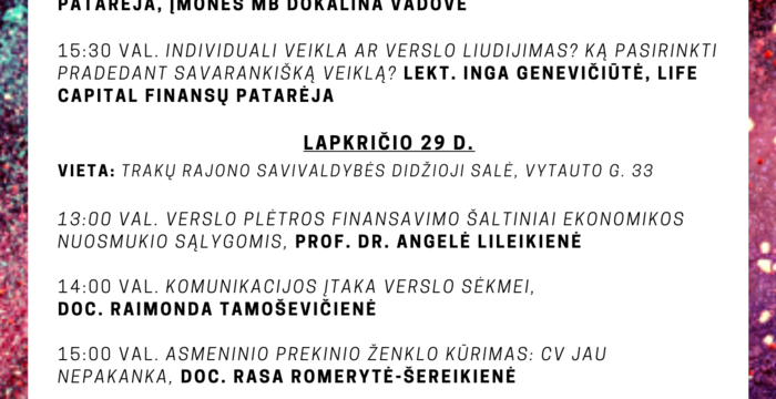 Kviečiame įsijungti į artėjančius Verslo savaitės renginius