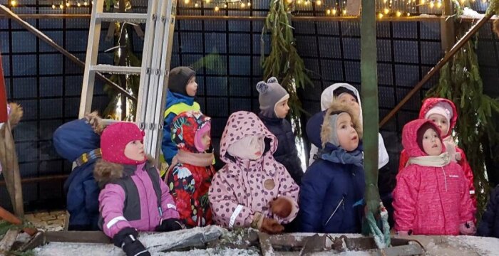 Saulės eglę apžiūrėjo ir mažiausieji