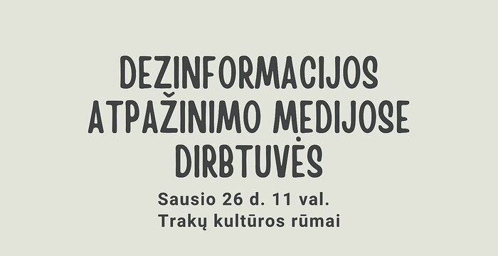 Kviečia dezinformacijos atpažinimo medijose dirbtuvės jaunimui