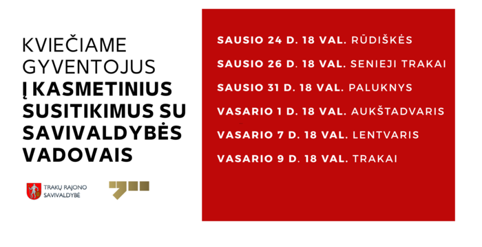 Šią savaitę savivaldybės komandos nariai susitiks su Rūdiškių ir Senųjų Trakų seniūnijų gyventojais