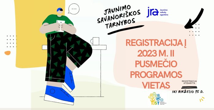 Paskelbta registracija į II pusmečio Jaunimo savanoriškos tarnybos vietas