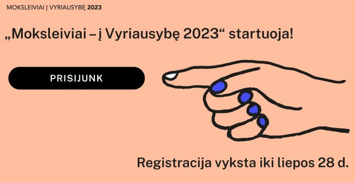 Kviečiame baigiamųjų klasių moksleivius dalyvauti jaunimo projekte „Moksleiviai – į Vyriausybę“!