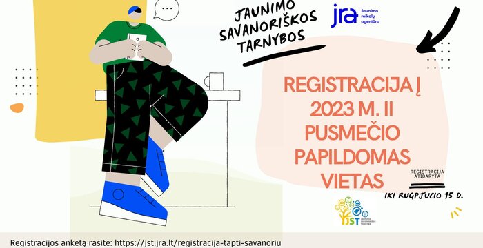 Paskelbta registracija į II pusmečio papildomas Jaunimo savanoriškos tarnybos vietas