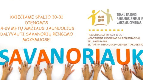 Paramos šeimai ir vaikams centras kviečia norinčius savanoriauti į mokymus