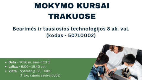 Šiuolaikinio ūkininkavimo mokymai Trakuose