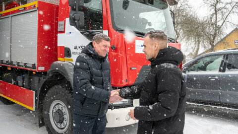 Trakų rajone naujas gaisrinis automobilis