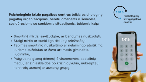 Psichologinių krizių valdymo paslaugos – nemokamu telefonu 1815