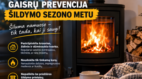 Ugniagesiai gelbėtojai primena: prasidėjus šildymo sezonui svarbu pasirūpinti namų saugumu